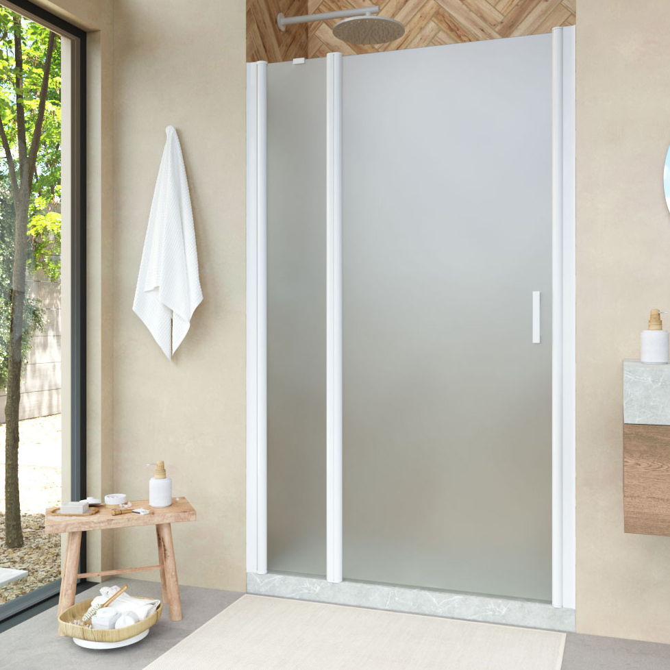 

Душевая дверь в нишу Vegas Glass EP-F-1 Novo 100 01 10 L профиль белый глянцевый, стекло сатин