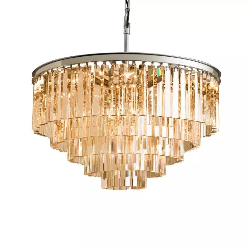 

Подвесная люстра Delight Collection 1920s Odeon KR0387P-10A chrome/amber
