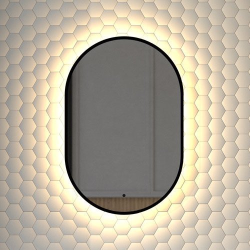 

Зеркало Defesto Aura DF 2931R 40x60, с теплой подсветкой, инфракрасный выключатель, черное