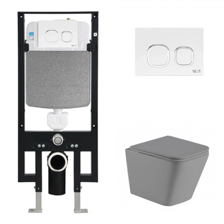

Комплект унитаза WeltWasser Gelbach 041 с инсталляцией AMBERG 497 серый матовый, с сиденьем микролифт и клавишей смыва AMBERG RD-WT белый
