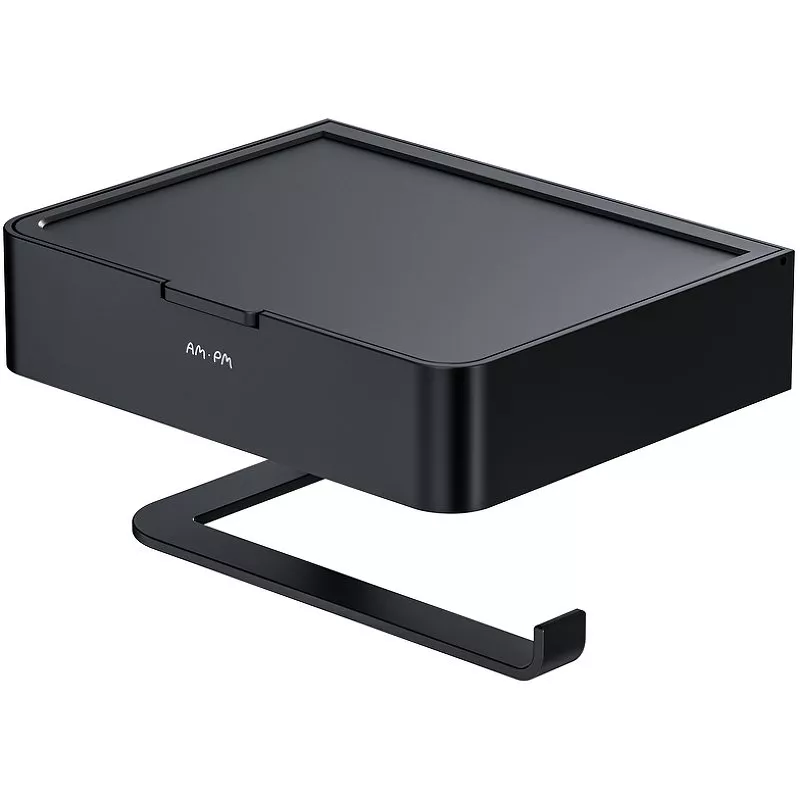 

Держатель туалетной бумаги AM.PM Inspire 2.0 AA50A341522 с полкой для телефона и контейнером, черный