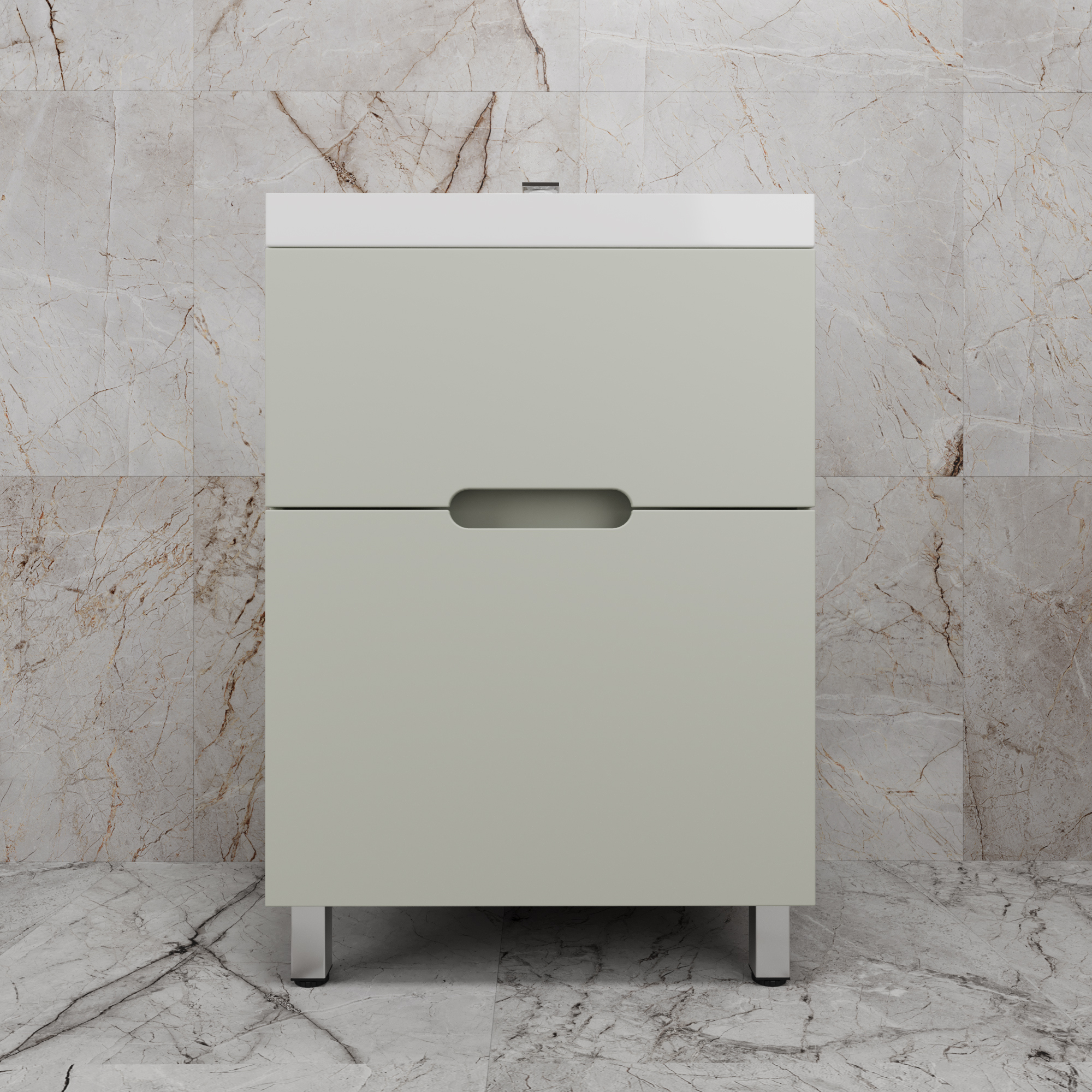 

Тумба с раковиной Style Line Матис 60 напольная, олива