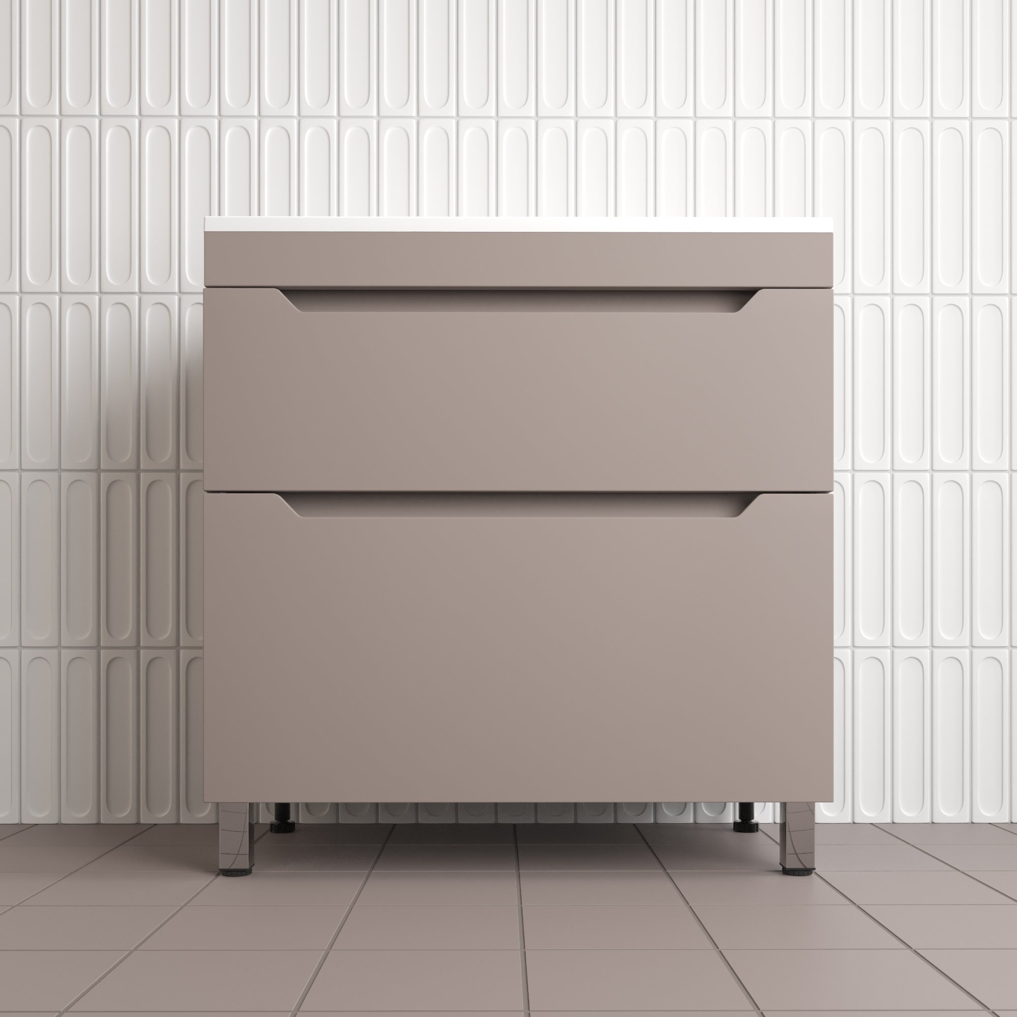 

Тумба под раковину без столешницы Style Line Остин 80 напольная, тауп темный эмаль plus