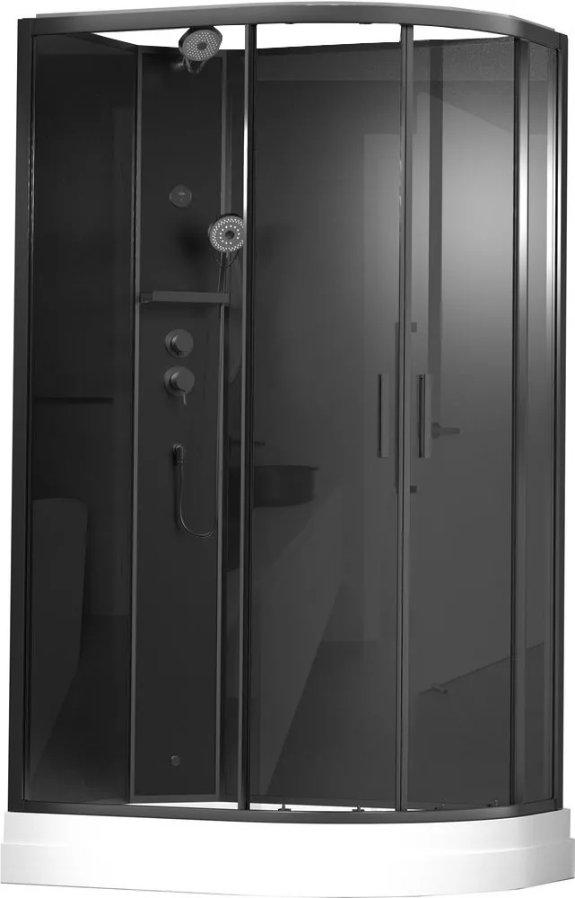 

Душевая кабина Timo Premium 120x80 левая черная, стекло прозрачное, без гидромассажа
