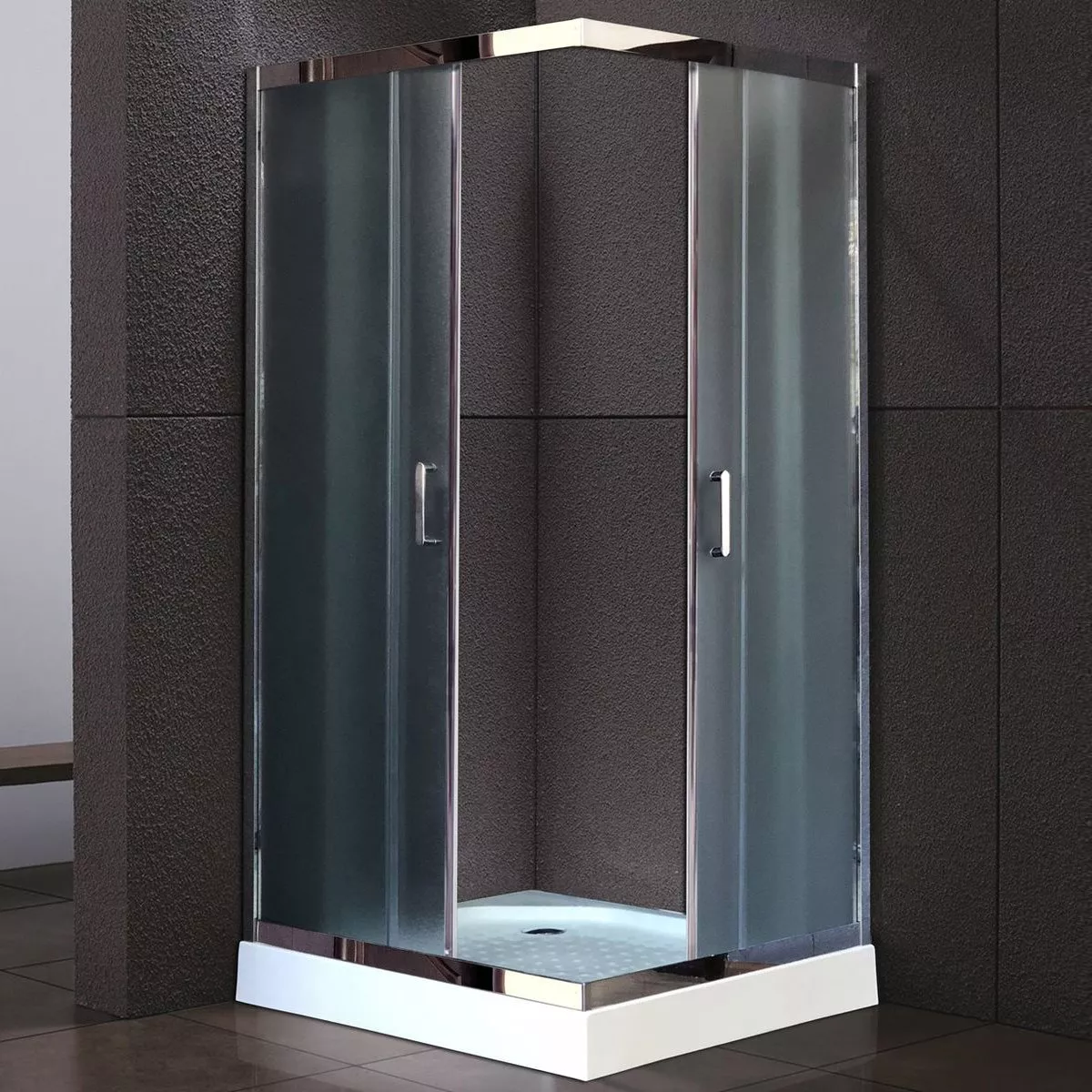 

Душевой уголок Royal Bath HPD 80х80 профиль хром стекло рифленое