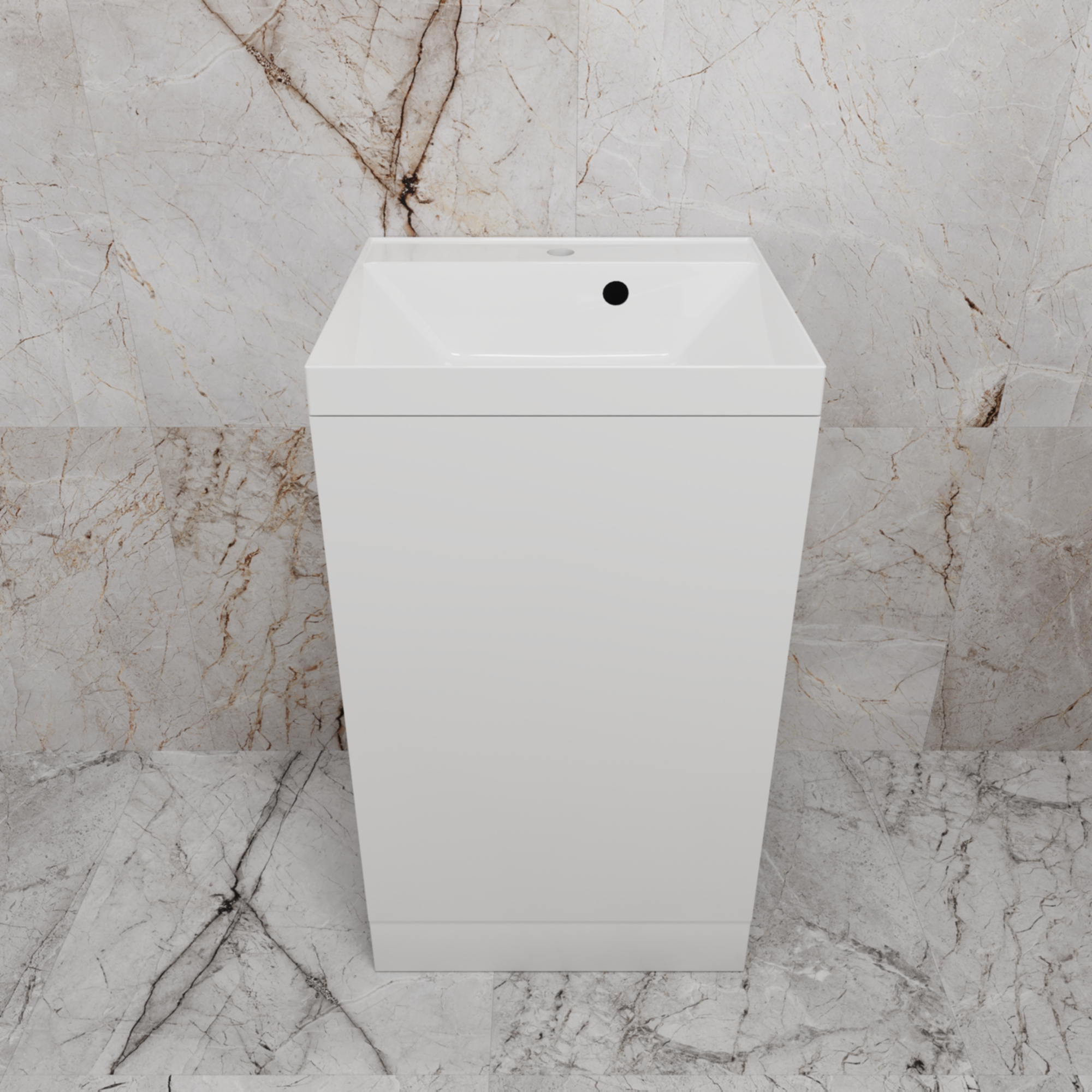 

Тумба с раковиной Style Line Моно 50 напольная, белый глянец, раковина Asti 50 белая