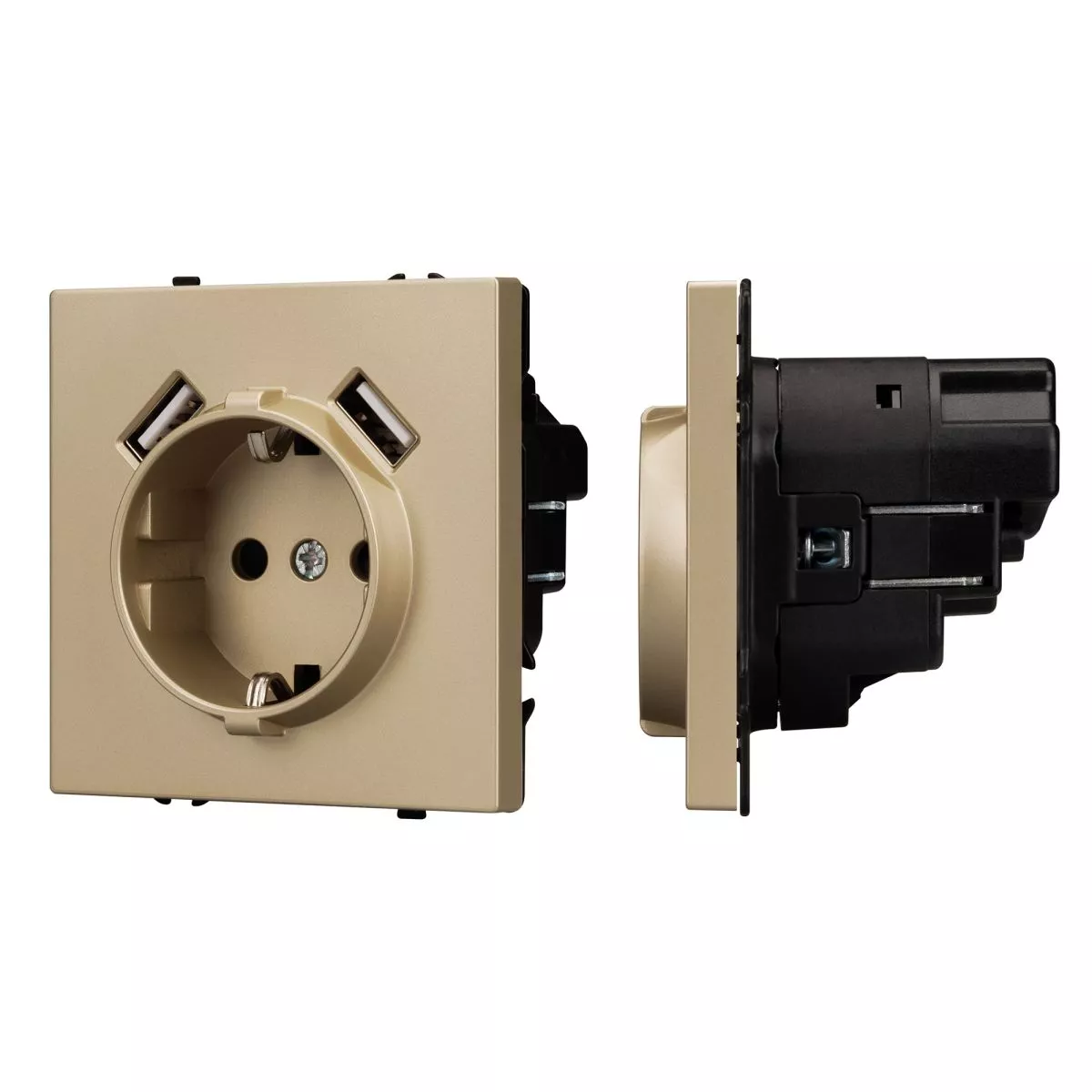 

Механизм розетки с USB зарядкой Arlight SCT-NOBE-MUAA-SFPL-GD (230V, 16A) 054290