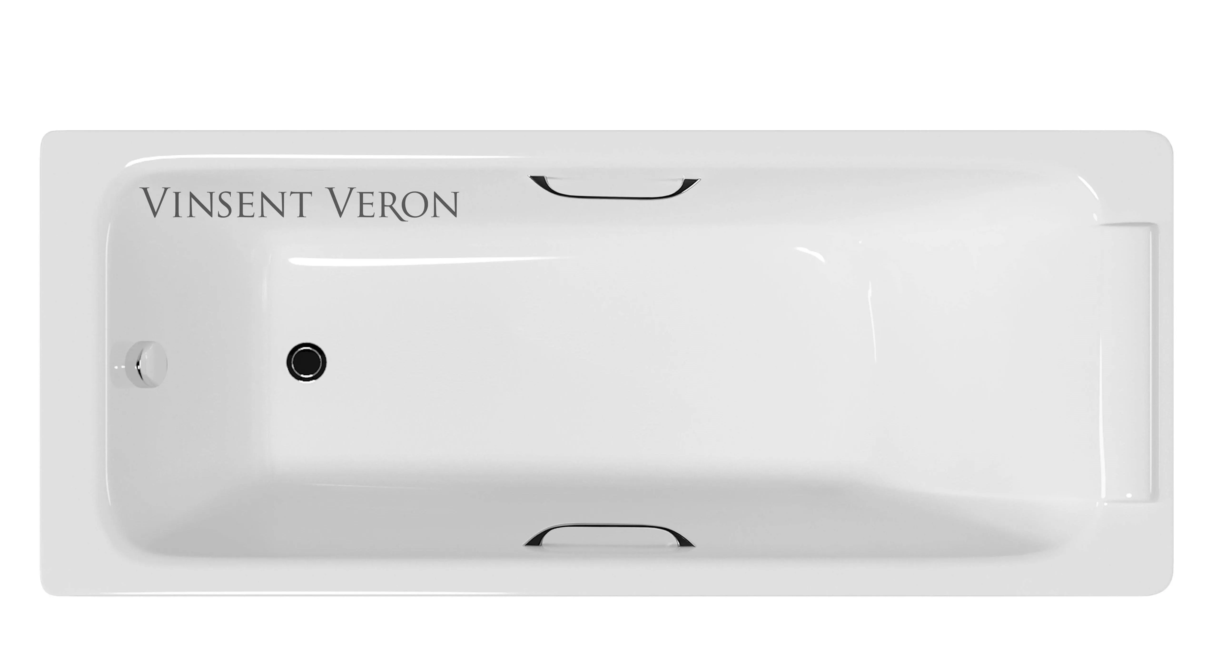 Ванна чугунная Vinsent Veron Italon 170x70 с отверстиями для ручек белый