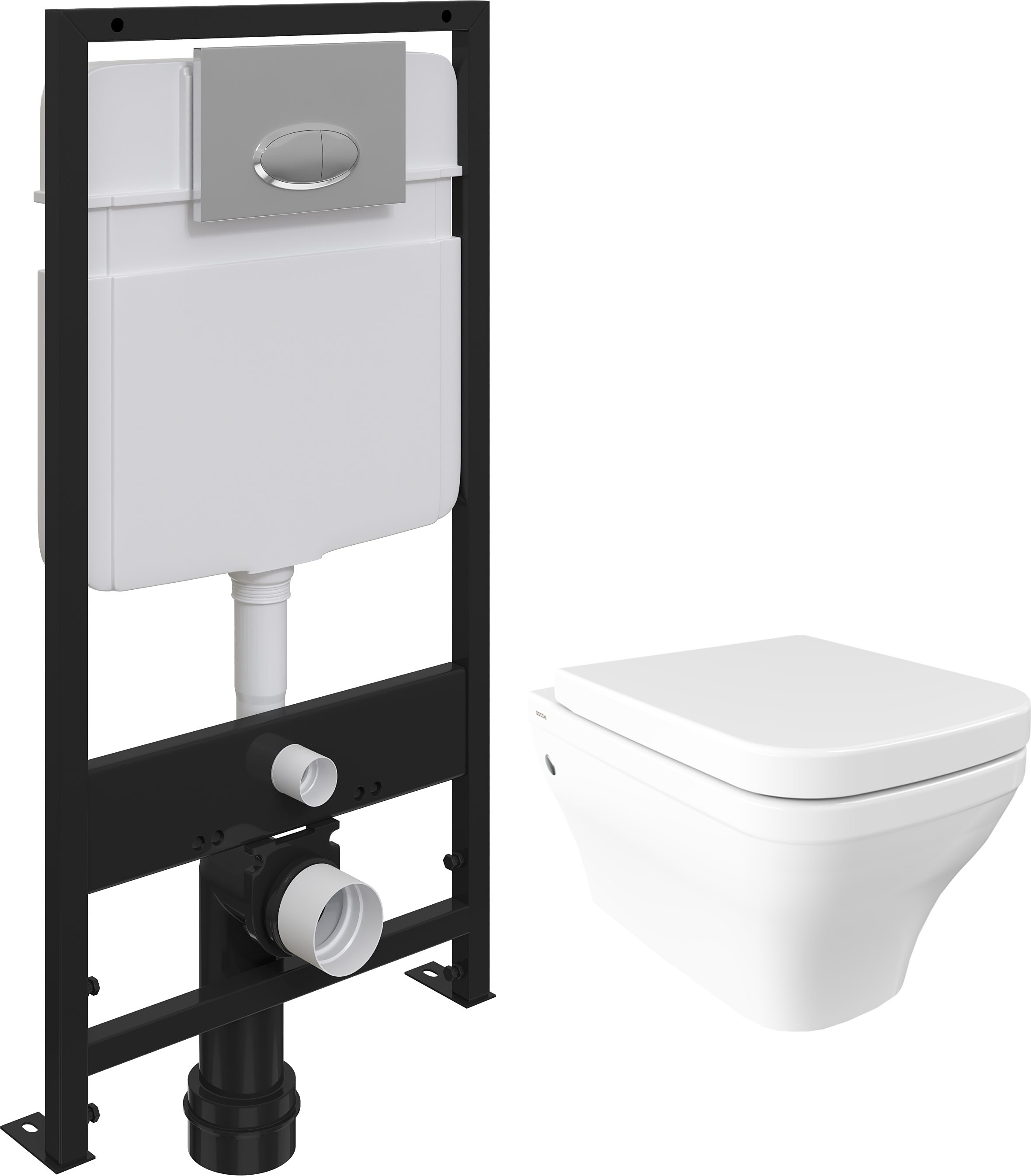 

Комплект Унитаз подвесной Bocchi Firenze 1304-001-0129 глянцевый белый, с микролифтом + Система инсталляции для унитазов EWRIKA ProLT 0026-2020 с кнопкой смыва 0050 хром матовый