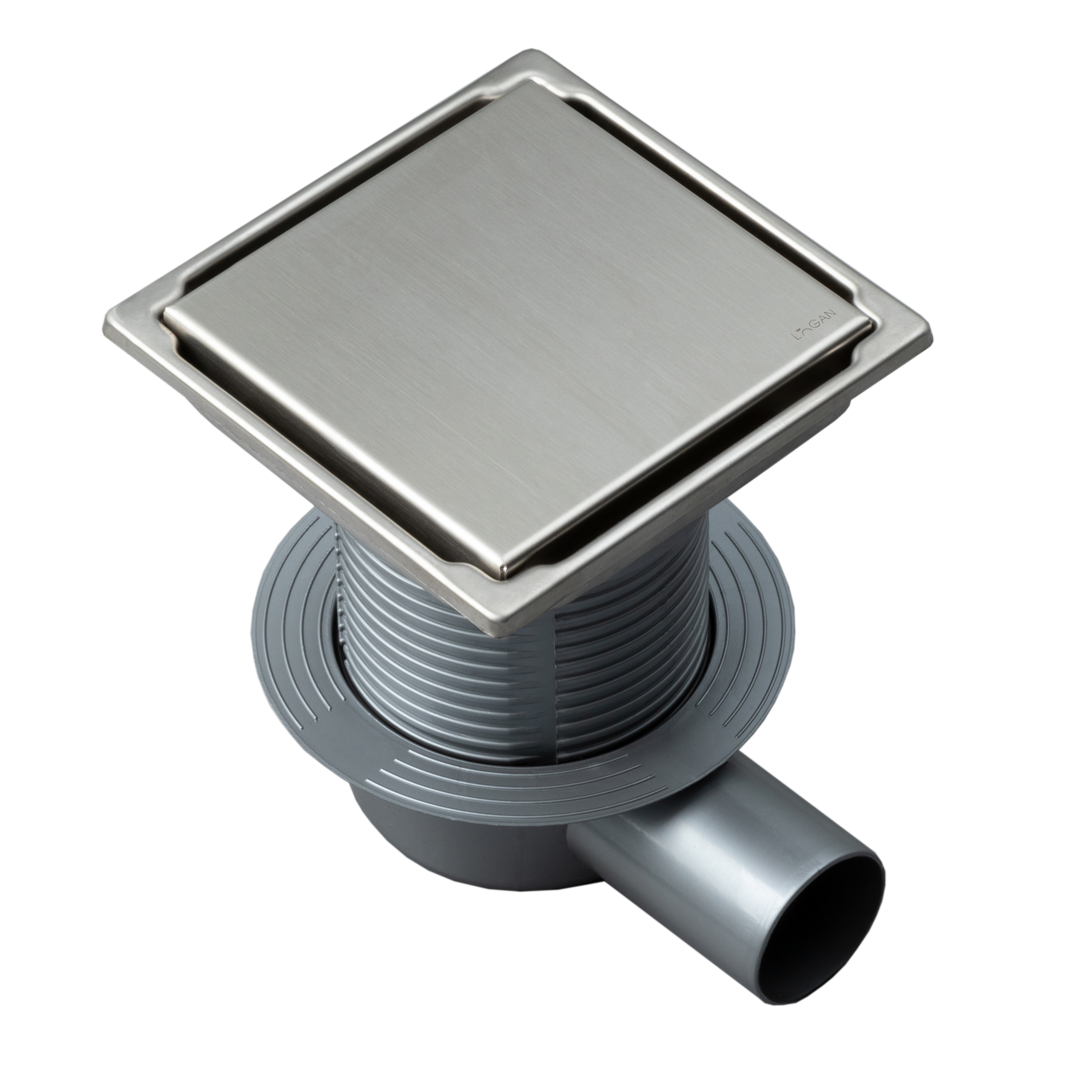 Душевой трап Logan L004-150 11x11, в пол, нержавеющая сталь, с сифоном