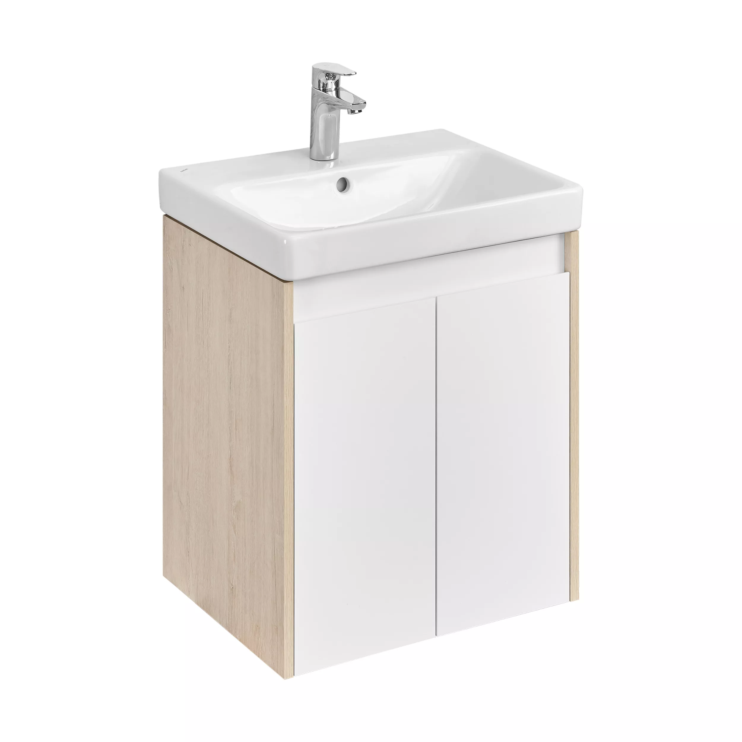 

Тумба с раковиной Aquaton Сканди Doors 55 белый - светлое дерево