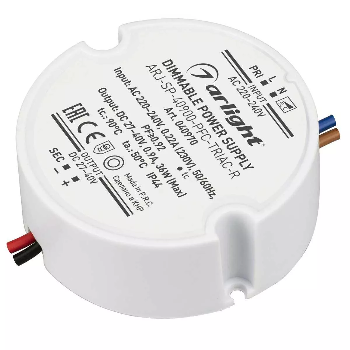  Драйвер Arlight ARJ-SP-40900-PFC-Triac-R 27-40V 36W IP44 0,9A 040970