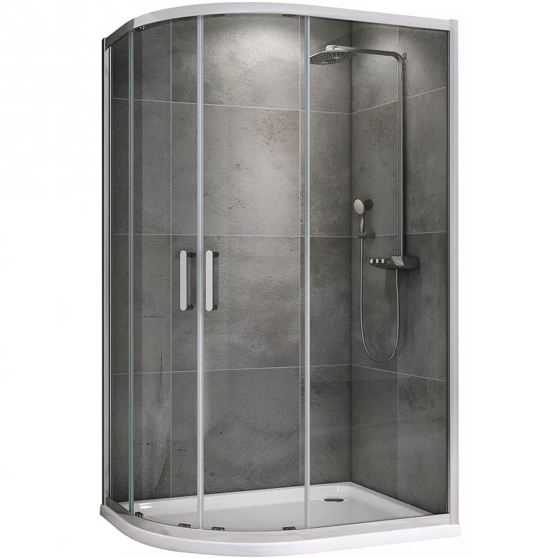   Santehnika Room Душевой уголок Abber Schwarzer Diamant AG01190 100x90, профиль хром, стекло прозрачное