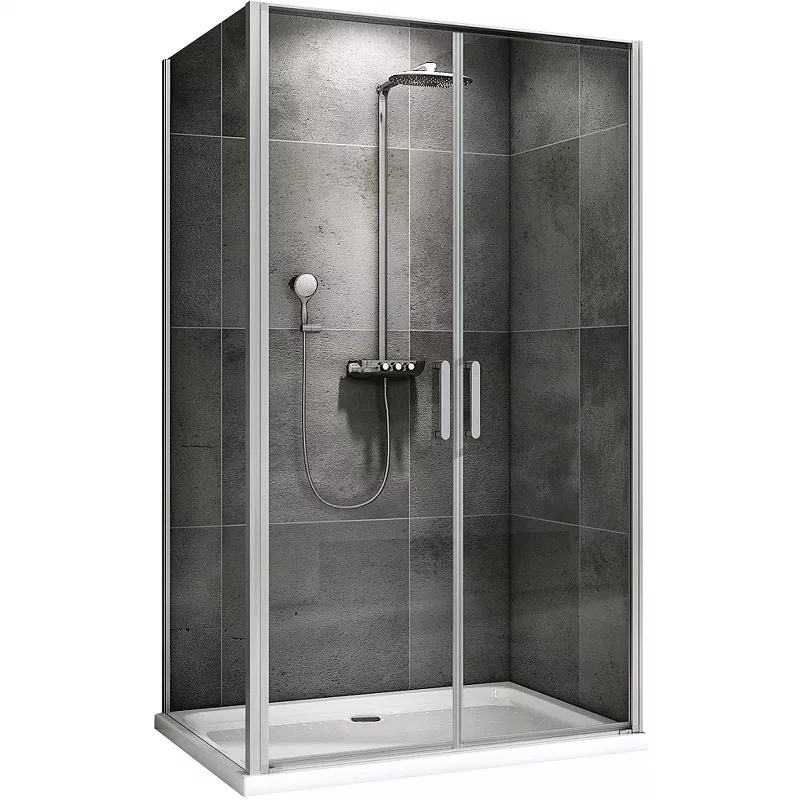   Santehnika Room Душевой уголок Abber Sonnenstrand AG04100C-S85 100x85, профиль хром, стекло прозрачное