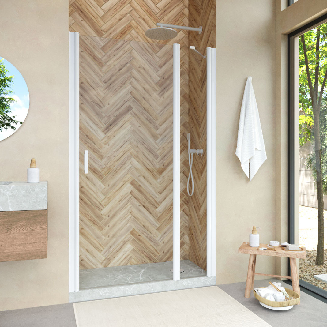 

Душевая дверь в нишу Vegas Glass EP-F-1 Novo 120 01 01 R профиль белый глянцевый, стекло прозрачное