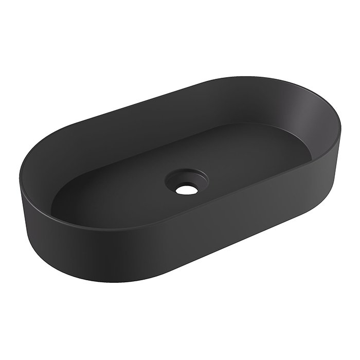

Alice Раковина SPY Oval 65x36хВ12, накладная, без отверстия под смеситель, чёрный матовый