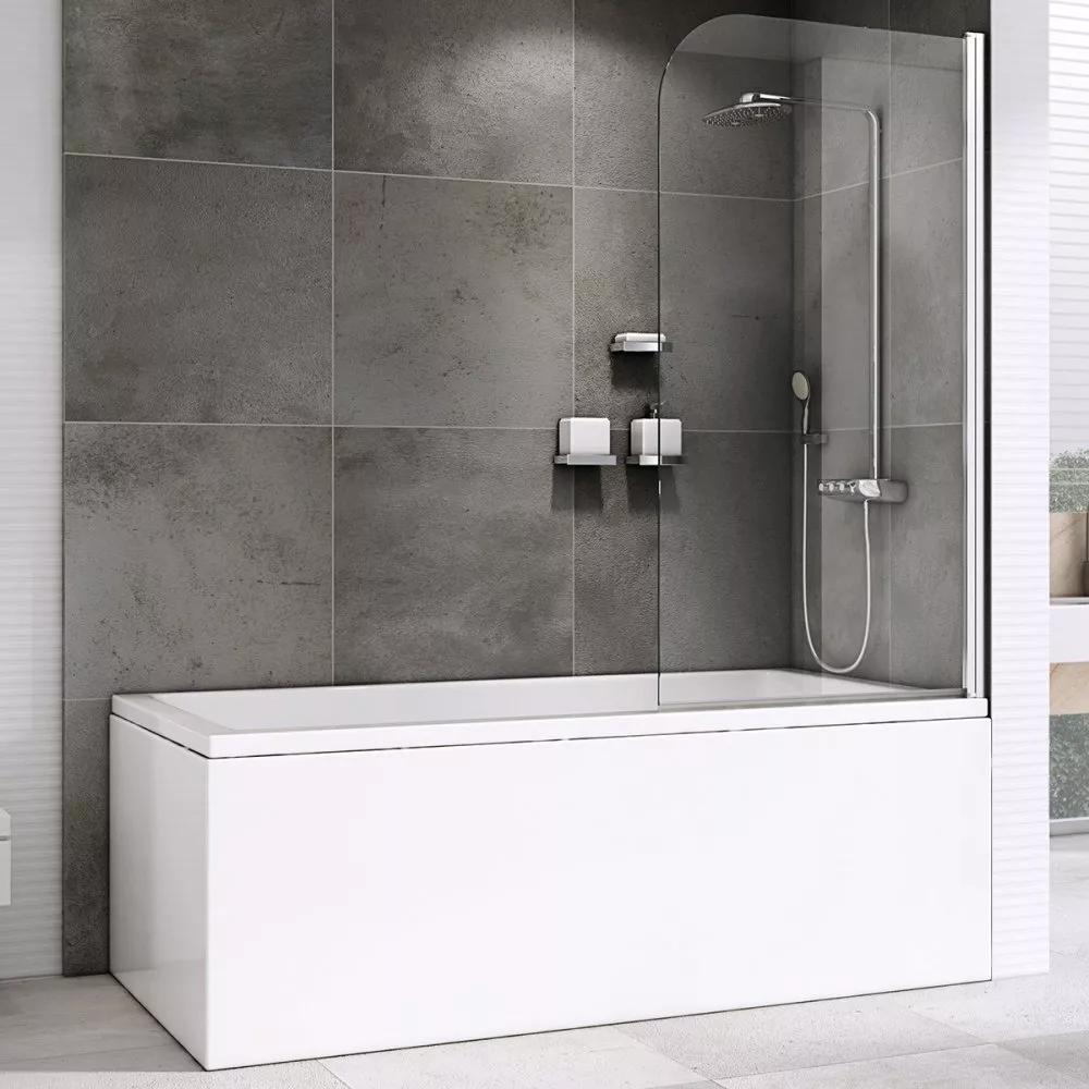 

Шторка на ванну Abber Ewiges Wasser AG52080 80x140, профиль хром, стекло прозрачное