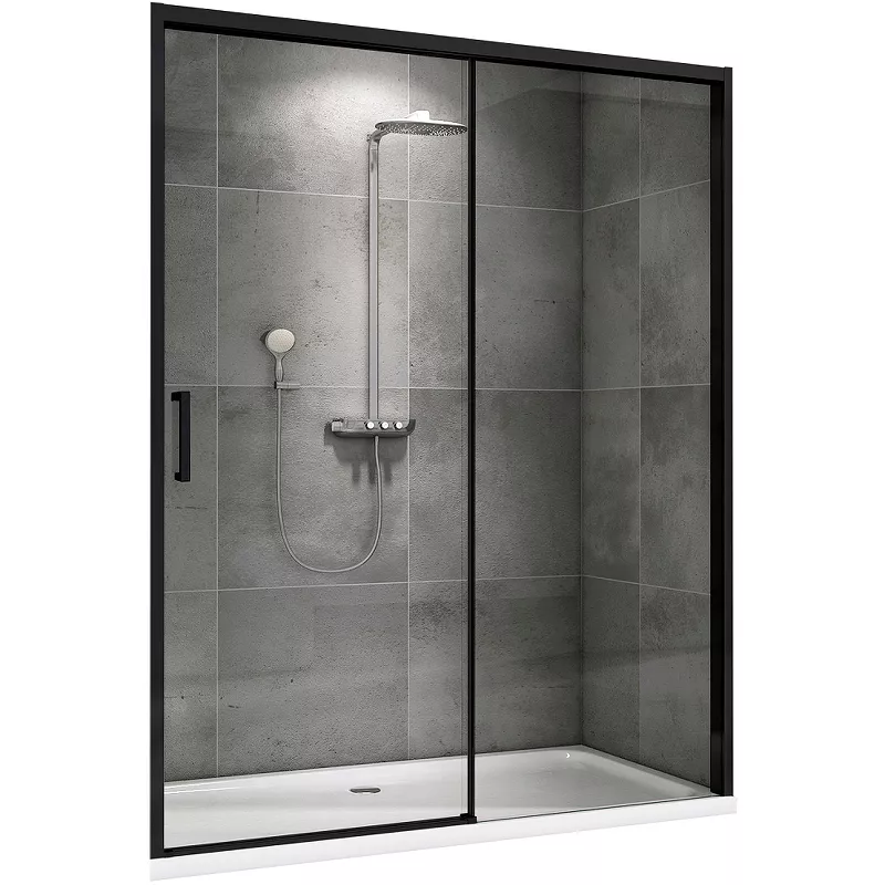 

Душевая дверь Abber Komfort 150 AG93150B черная, стекло прозрачное