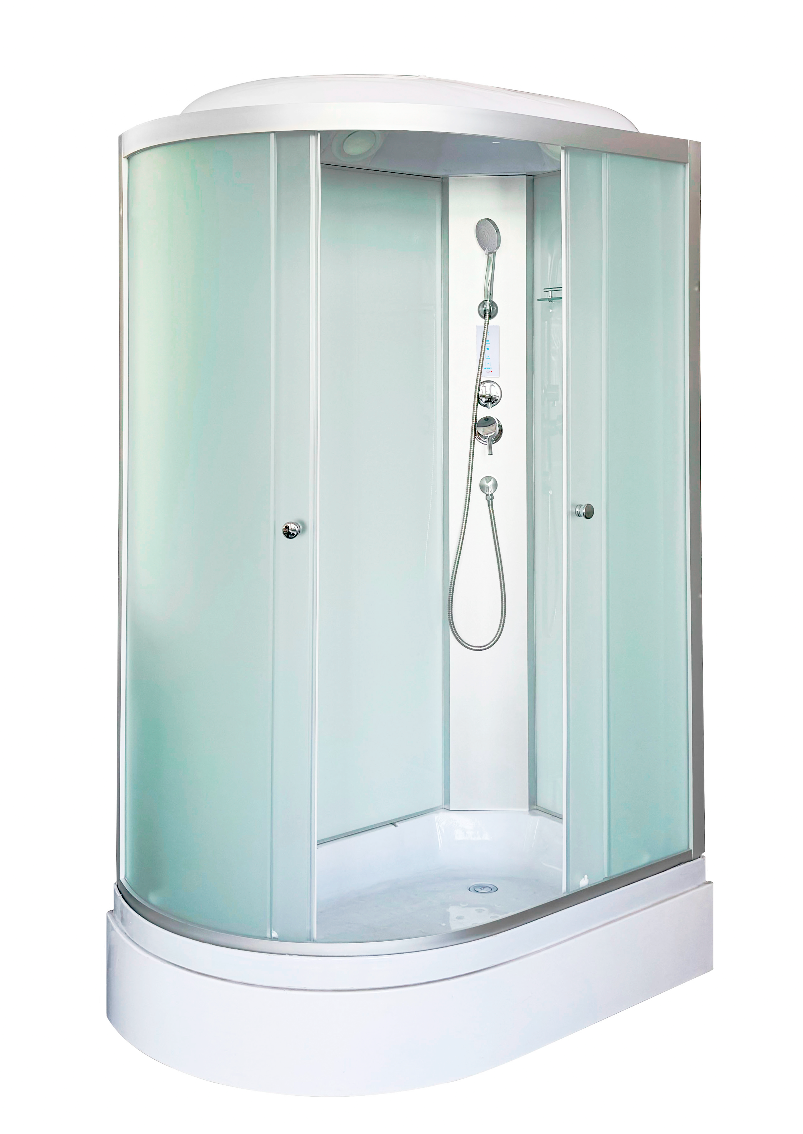 Душевая кабина DTO LM720R с электрикой (120х80х215), средний поддон (27 см), профиль хром, стекло матовое (4 мм), 4 места