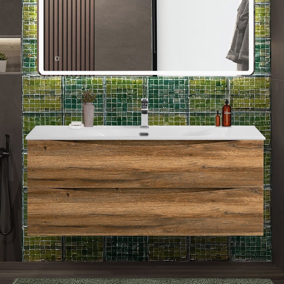 

Тумба под раковину без столешницы BelBagno Marino-cer-n 120 подвесная, rovere rustico