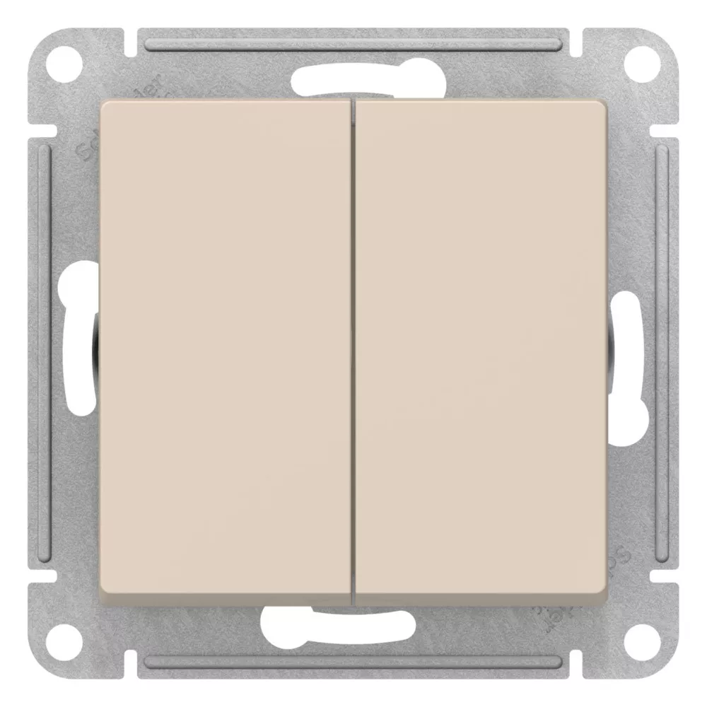 

Переключатель 2-клавишный перекрестный, 2 x сх. 7, 10АХ Systeme Electric AtlasDesign ATN000273