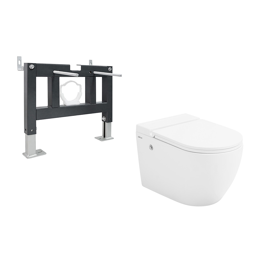 Комплект 2 в 1 Abber Bequem AC1108P-AC0101P Унитаз подвесной с микролифтом Монтажная рама 36300₽