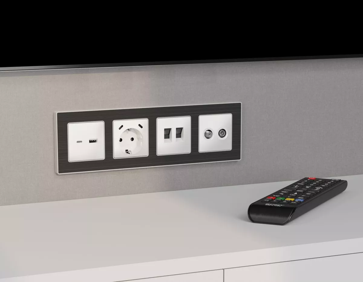 

Комплект механизма компьютерной двойной розетки RJ-45 с автоматической защитной шторкой Alfa Белый матовый Quant Ambrella Volt MA132110 (AP1321, VM189)