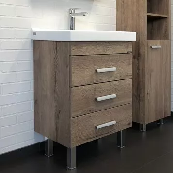 

COMFORTY. Тумба-умывальник "Никосия-60Н" дуб темный с раковиной Fest 60 F01