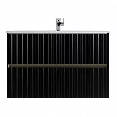 

Тумба с раковиной подвесная Art&Max Elegant 90 черная матовая, с подсветкой ручек