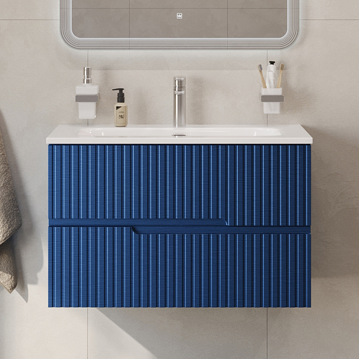 

Тумба под раковину без столешницы Cezares Duet 80 подвесная, sapfiro