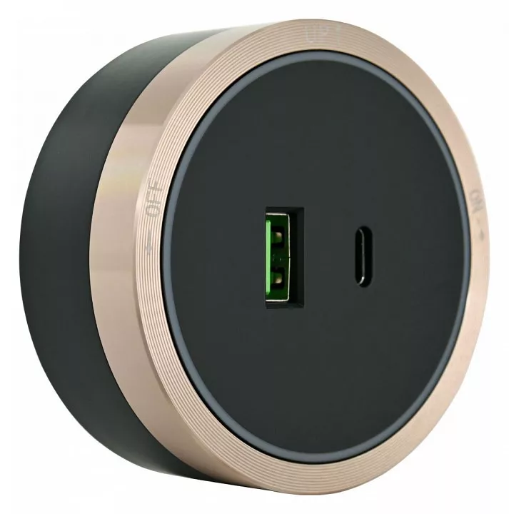 Электротовары  Santehnika Room Розетка USB и type C на треке Arte Milano Am-track-sockets 380066TS LED/USB-Type-C Gold