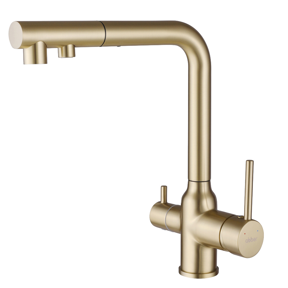 Смеситель для кухни Abber Emotion AF8814G матовое золото 29900₽
