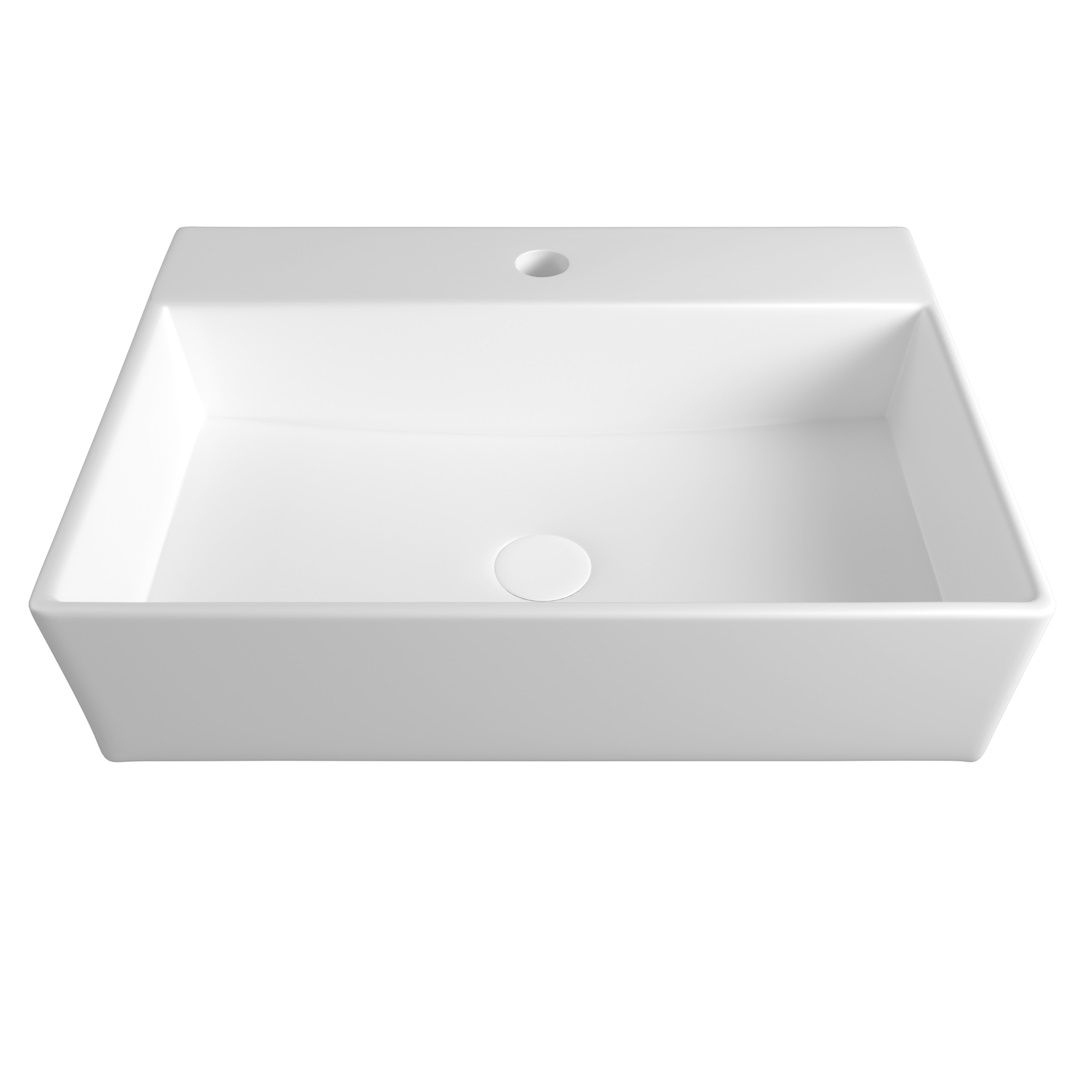 Накладная раковина STWORKI Копенгаген CO50005 56 с полочкой под смеситель белая прямоугольная 6361₽