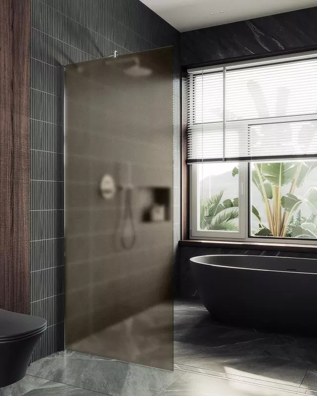 

Душевая перегородка Maybahglass MGD-692-5ш 89 см, профиль хром матовый, стекло бронза матовое