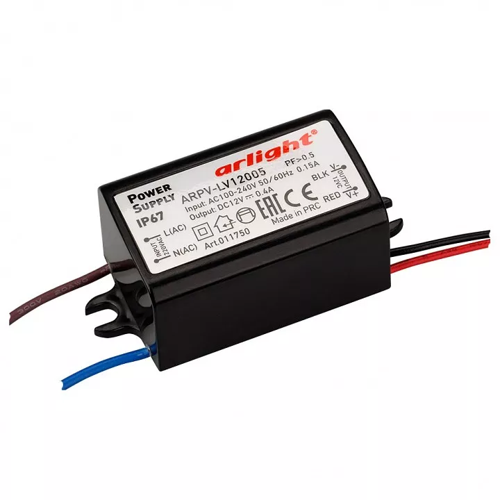 

Блок питания Arlight ARPV-LV12005 12V 4,8W IP67 0,4A 011750