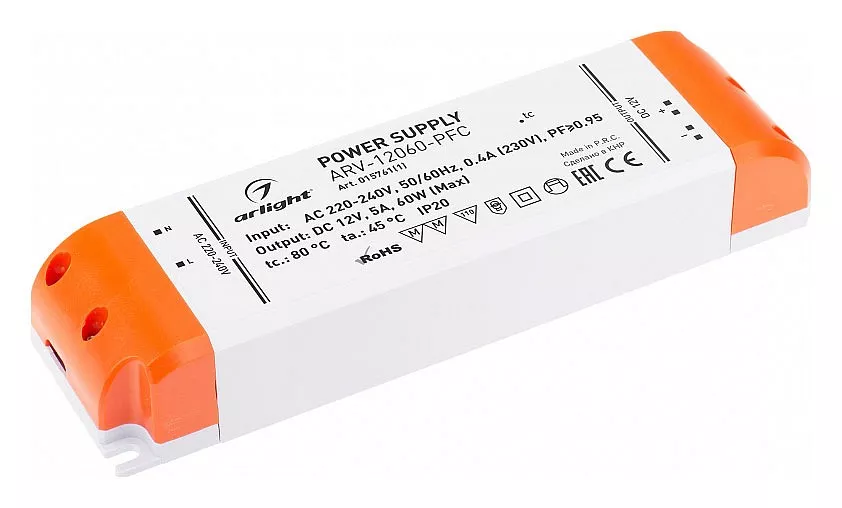 

Блок питания Arlight HTS-100-12-FA 12V 60W IP20 5A 015761(1)