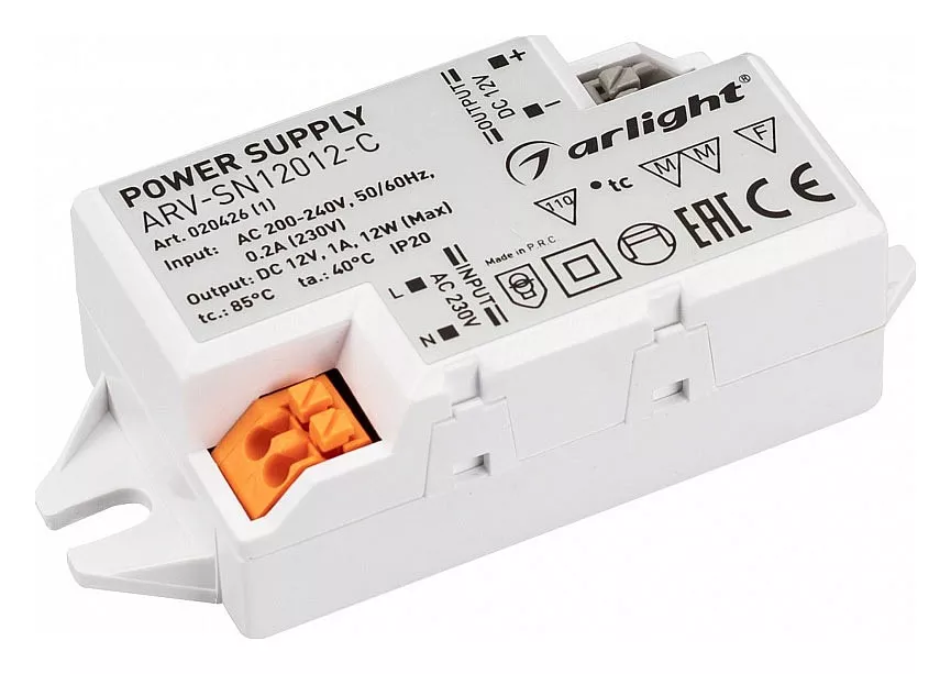 

Блок питания Arlight ARV-SN12012-C 12V 12W IP20 1A 020426(1)