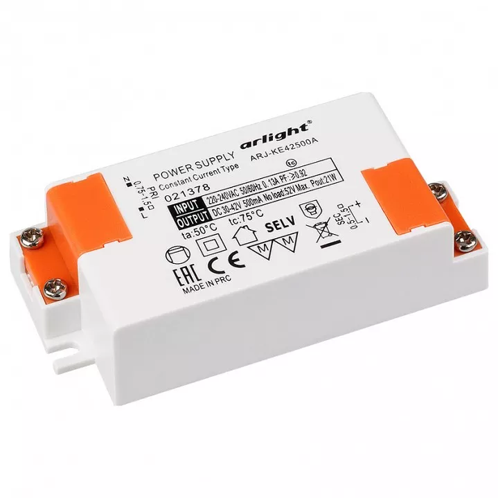 

Драйвер Arlight ARJ-KE42500A 30-42V 21W IP20 0,5A 021378