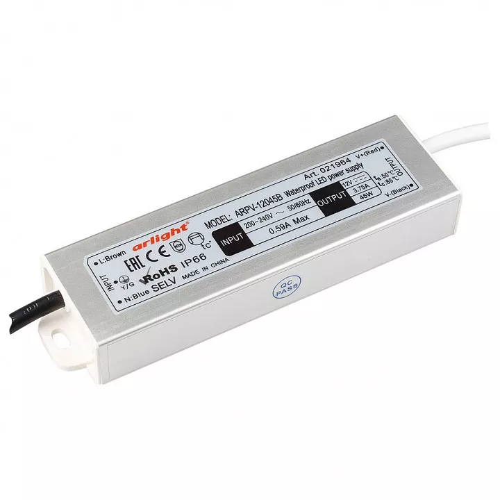 

Блок питания Arlight ARPV-45B 12V 45W IP67 3,75A 021964