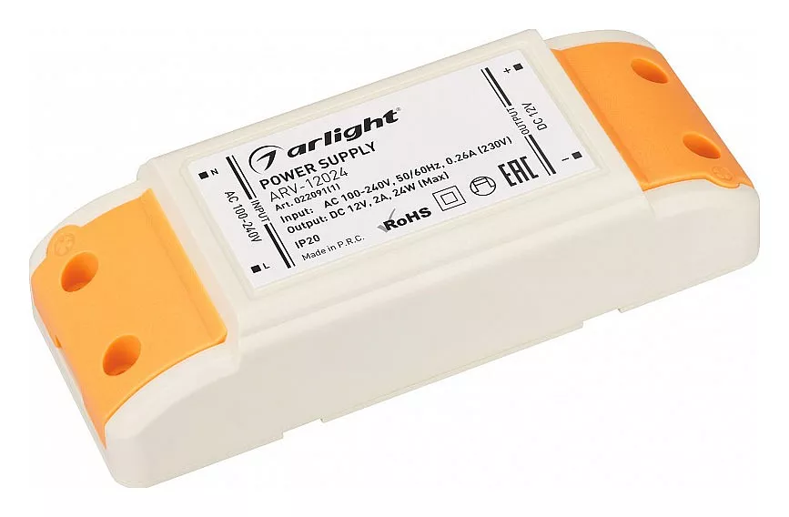 

Блок питания Arlight ARV-12024 12V 24W IP20 2A 022091(1)