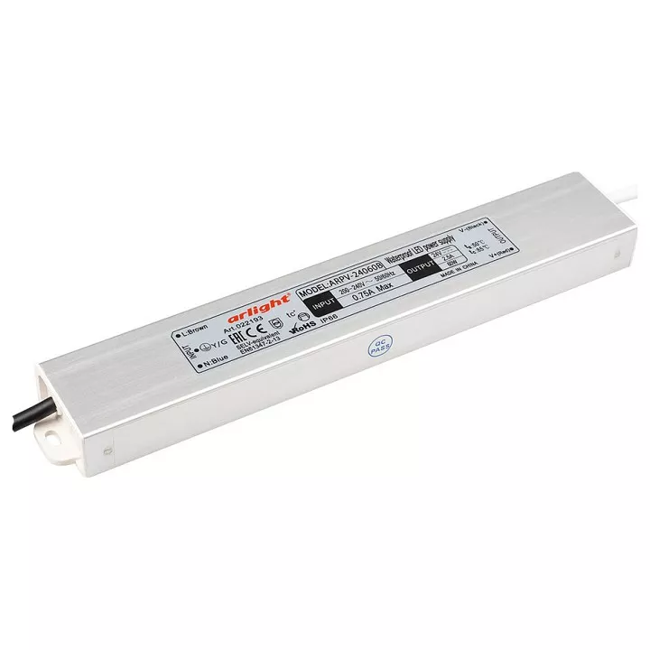 

Блок питания Arlight ARPV-60-Slim-В 24V 60W IP67 2,5A 022193