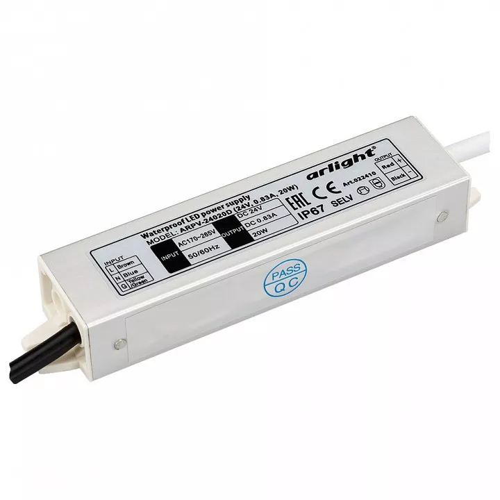 

Блок питания Arlight ARPV-24020-D 24V 20W IP67 0,83A 022410