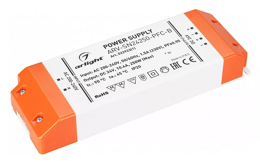 

Блок питания Arlight ARV-SN24250-PFC-B 24V 250W IP20 10,4A 022923(1)
