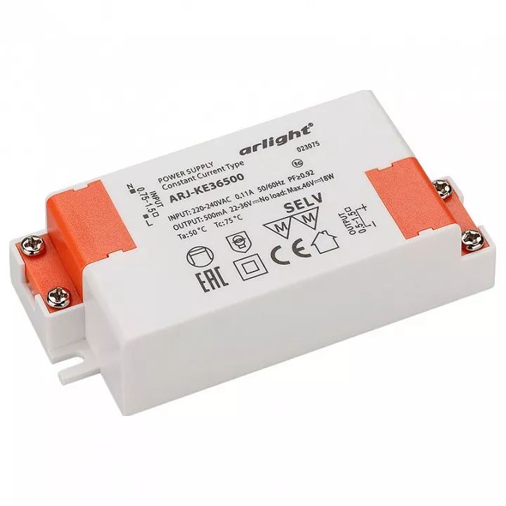 

Драйвер Arlight ARJ-KE36500 22-36V 18W IP20 0,5A 023075