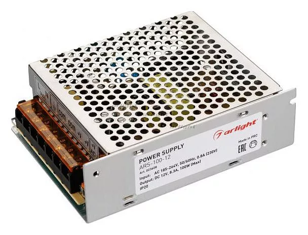 

Блок питания Arlight ARS-100-12 12V 100W IP20 8,3A 023608
