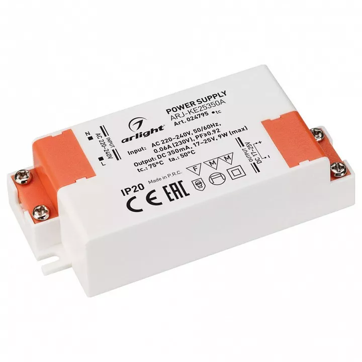 

Драйвер Arlight ARJ-KE25350A 17-25V 9W IP20 0,35A 024795