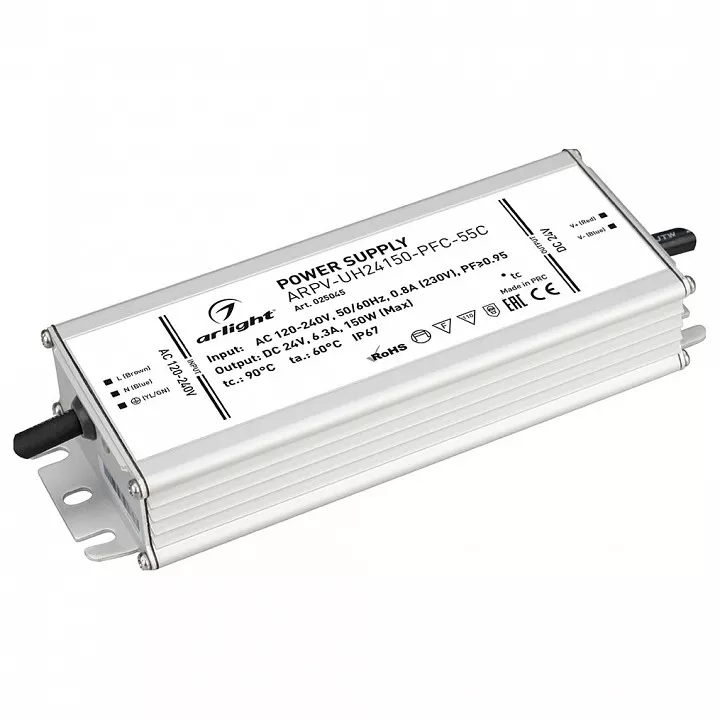 

Блок питания Arlight ARPV-UH24150-PFC-55C 24V 150W IP67 6,3A 025045