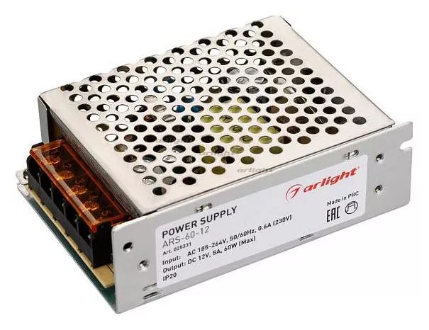 

Блок питания Arlight ARS-60 12V 60W IP20 5A 025331