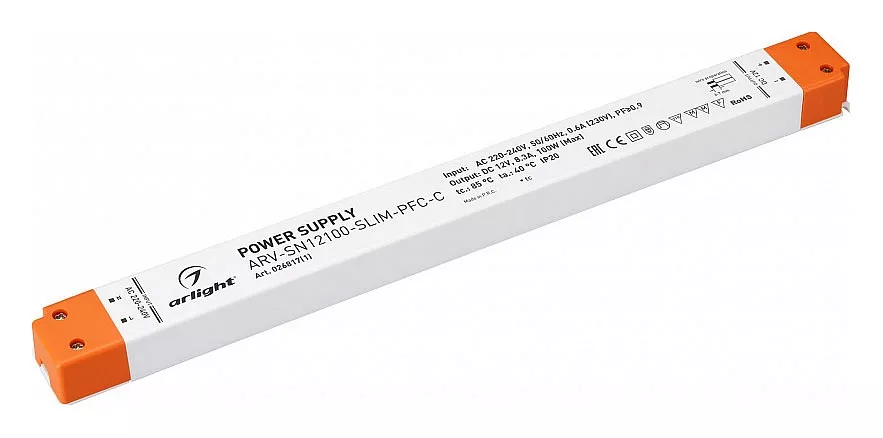 

Блок питания Arlight ARV-SN12100-Slim-PFC-C 12V 100W IP20 8,3A 026817(1)