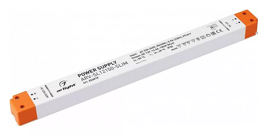 

Блок питания Arlight ARV-SN12075-Slim-PFC-C 12V 150W IP20 12,5A 026818